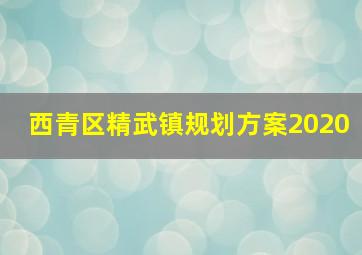 西青区精武镇规划方案2020