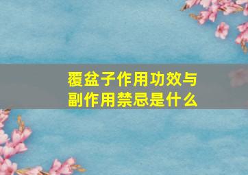 覆盆子作用功效与副作用禁忌是什么