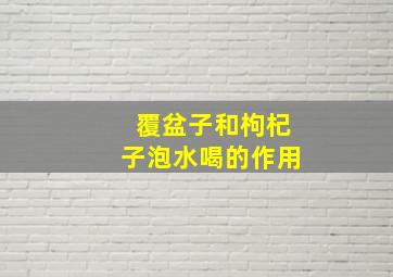 覆盆子和枸杞子泡水喝的作用