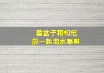 覆盆子和枸杞能一起泡水喝吗