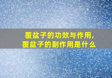 覆盆子的功效与作用,覆盆子的副作用是什么