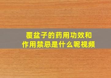 覆盆子的药用功效和作用禁忌是什么呢视频