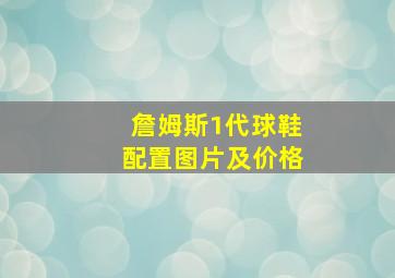 詹姆斯1代球鞋配置图片及价格