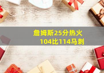 詹姆斯25分热火104比114马刺