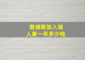 詹姆斯加入湖人第一年多少钱