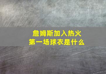 詹姆斯加入热火第一场球衣是什么