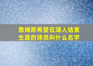 詹姆斯希望在湖人结束生涯的球员叫什么名字