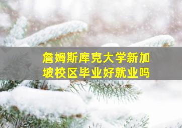 詹姆斯库克大学新加坡校区毕业好就业吗