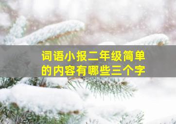 词语小报二年级简单的内容有哪些三个字