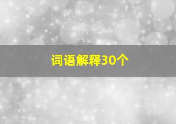 词语解释30个