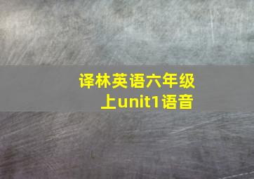 译林英语六年级上unit1语音