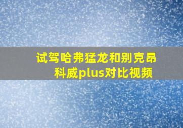 试驾哈弗猛龙和别克昂科威plus对比视频