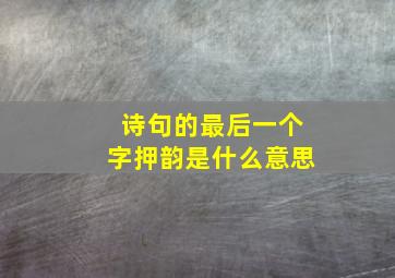 诗句的最后一个字押韵是什么意思