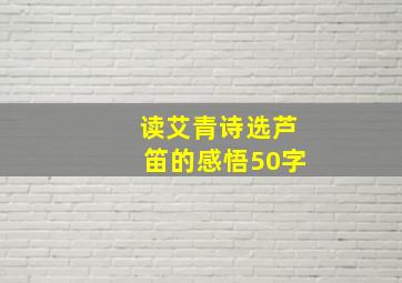 读艾青诗选芦笛的感悟50字