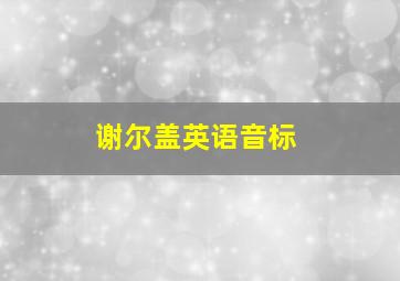 谢尔盖英语音标