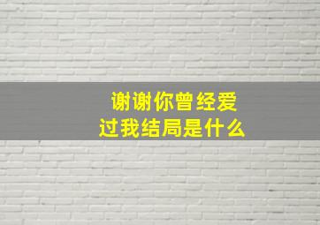 谢谢你曾经爱过我结局是什么