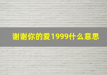 谢谢你的爱1999什么意思