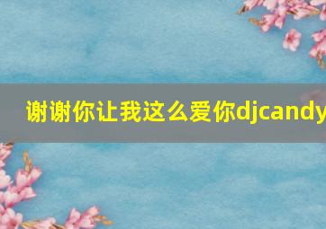 谢谢你让我这么爱你djcandy