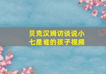 贝克汉姆访谈说小七是谁的孩子视频