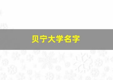 贝宁大学名字