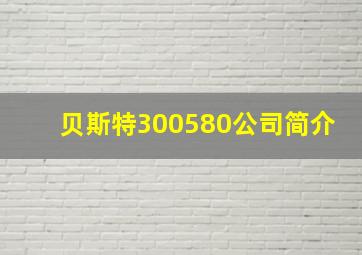 贝斯特300580公司简介