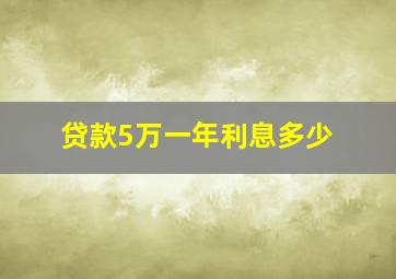 贷款5万一年利息多少