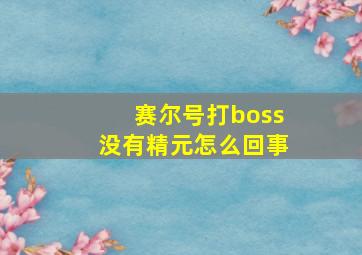 赛尔号打boss没有精元怎么回事