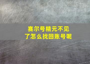 赛尔号精元不见了怎么找回账号呢