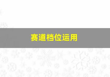 赛道档位运用