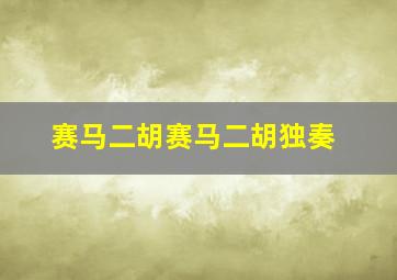 赛马二胡赛马二胡独奏