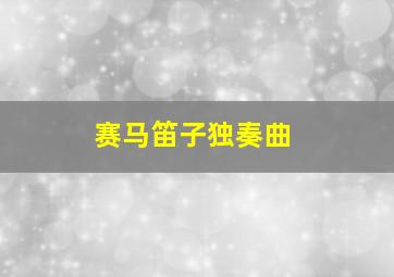 赛马笛子独奏曲