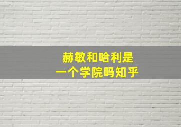 赫敏和哈利是一个学院吗知乎