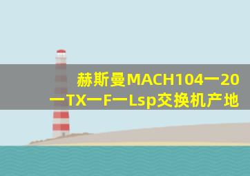 赫斯曼MACH104一20一TX一F一Lsp交换机产地