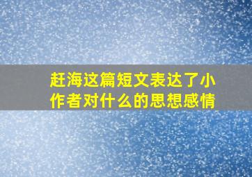 赶海这篇短文表达了小作者对什么的思想感情