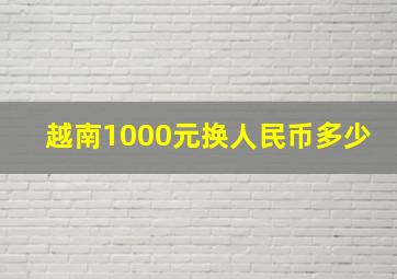 越南1000元换人民币多少