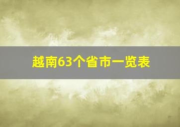 越南63个省市一览表