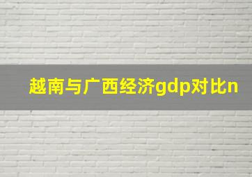 越南与广西经济gdp对比n