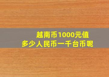 越南币1000元值多少人民币一千台币呢