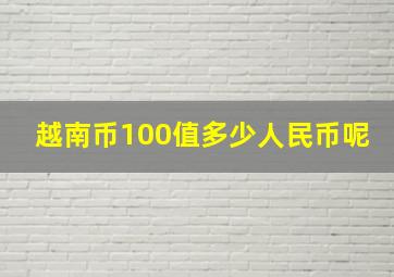 越南币100值多少人民币呢