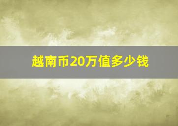 越南币20万值多少钱