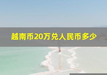 越南币20万兑人民币多少