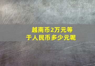 越南币2万元等于人民币多少元呢