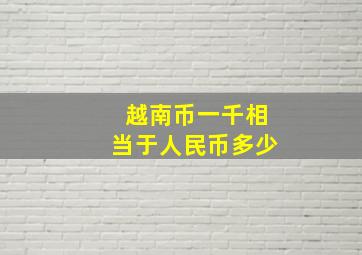 越南币一千相当于人民币多少