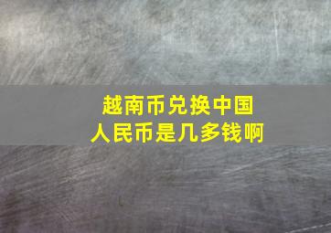 越南币兑换中国人民币是几多钱啊