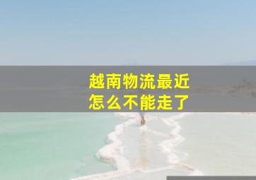 越南物流最近怎么不能走了