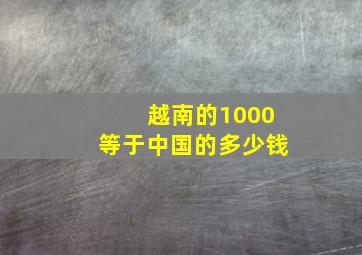 越南的1000等于中国的多少钱