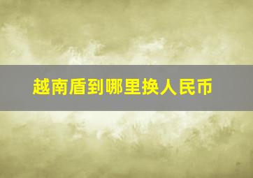 越南盾到哪里换人民币