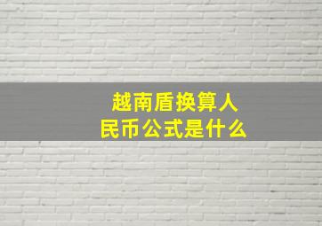 越南盾换算人民币公式是什么