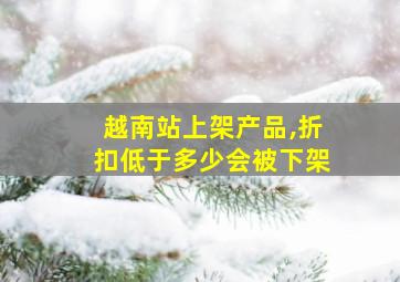 越南站上架产品,折扣低于多少会被下架