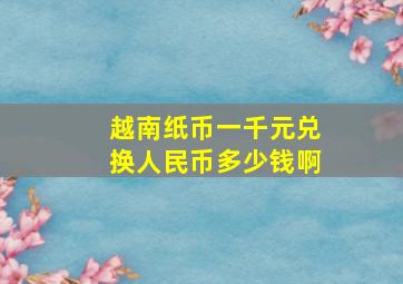 越南纸币一千元兑换人民币多少钱啊